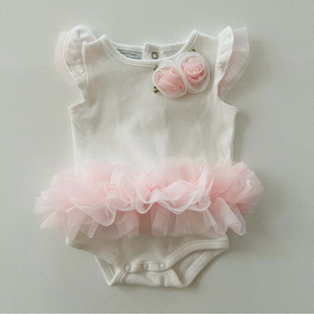 Koala Boutique Baby Girl 6 Months Tutu Bodysuit Special Occasion Pink White